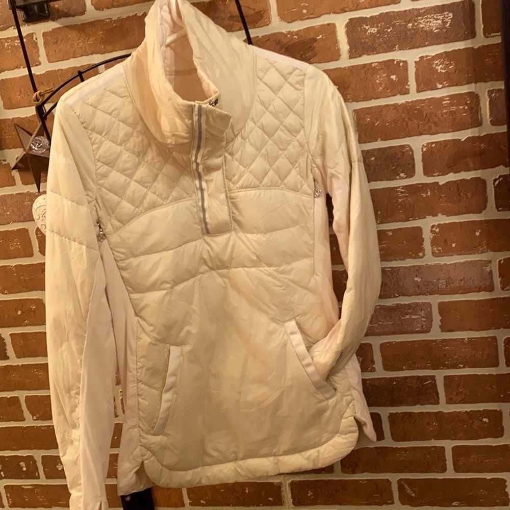 lululemon athletica Cream Quilted Ski Pullover Jacket